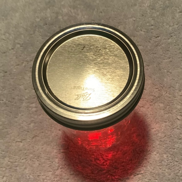 RED 1/2 PINT MASON JAR w/ LED FAIRY-LIGHTS/HANDMADE/NWT! - Picture 5 of 10